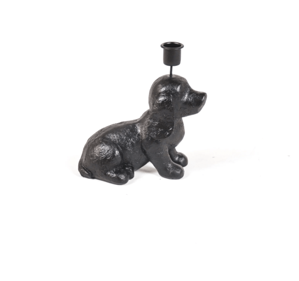 Dog-Candle-holder-Black-18x10x19.5cm